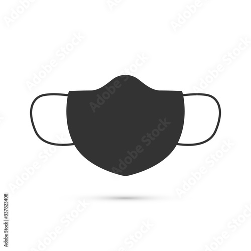 Medical mask vector icon isolated on white background.
