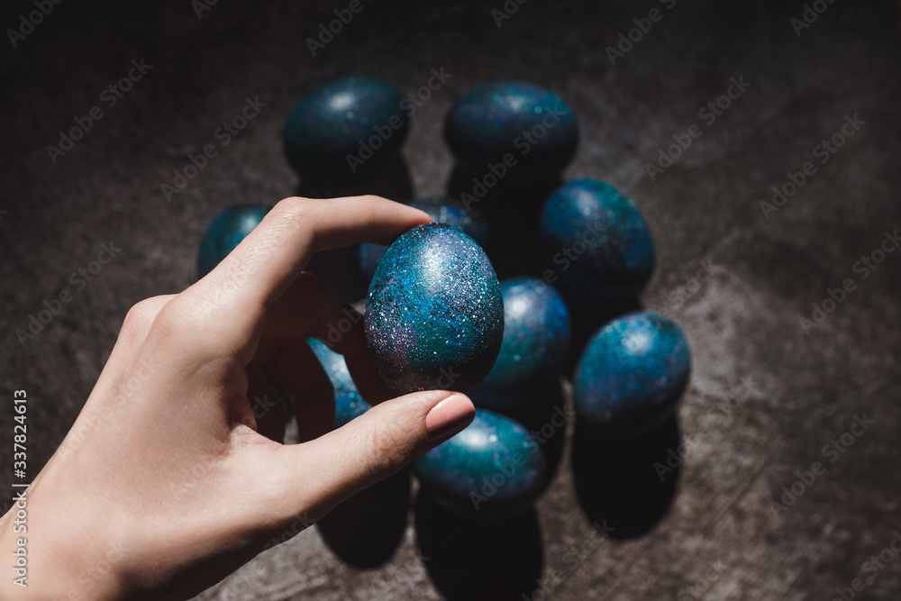 dark galaxy easter eggs hand made blue dark galaxy easter eggs hand made blue