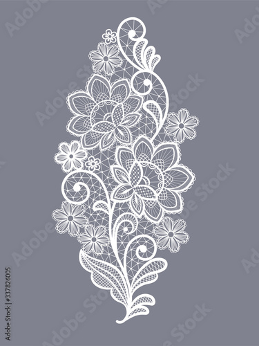 lace flowers decoration element