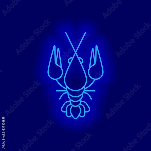 Cancer star sign Crayfish astrological symbol, logo, emblem. Thin line geometric illustration. Outline vector zodiac symbol Seafood concept
