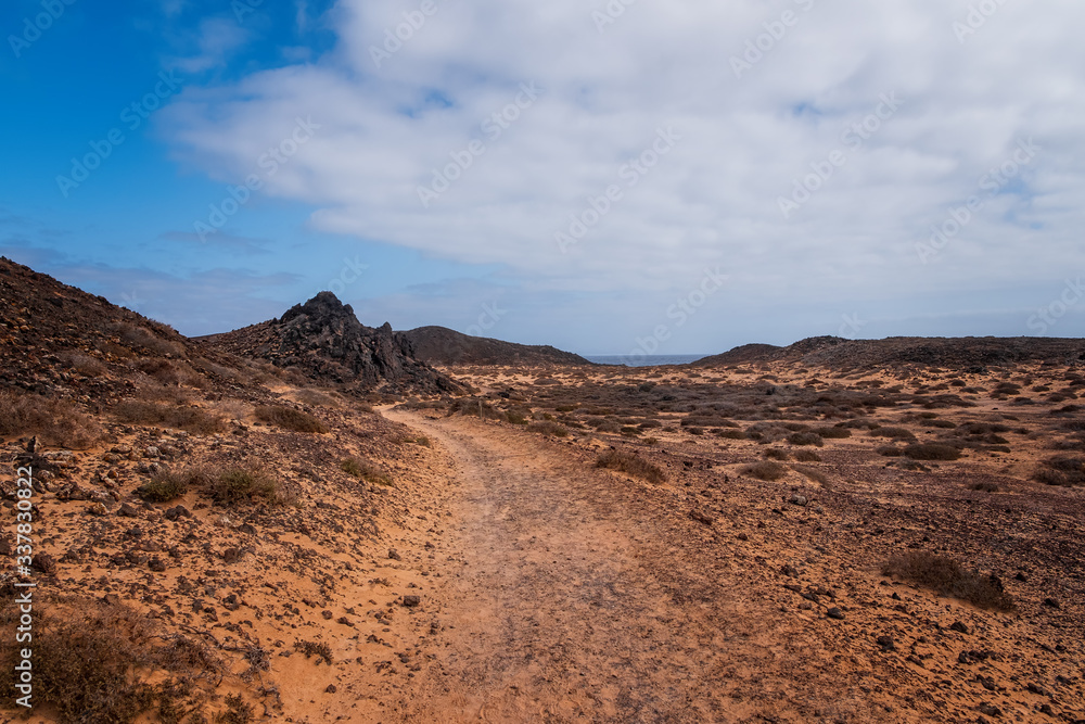Lobos Island, Spain - october 2019. Isla De Lobos Lobos Island a largely unhabited volcanic island off the coast of Corralejo, Fuerteventura