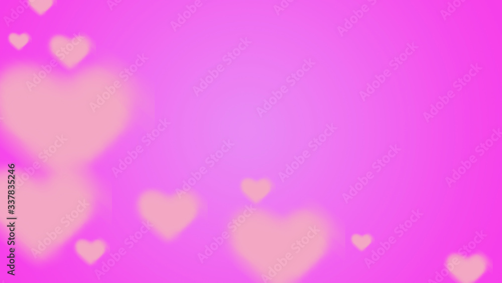 Beautiful background for postcards, website, presentation. Pink red color heart. Valentine's day background with hearts