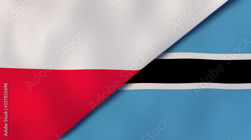 Free Download The flags of Poland and Botswana. News, reportage, business background. 3d illustration - GFXLoad