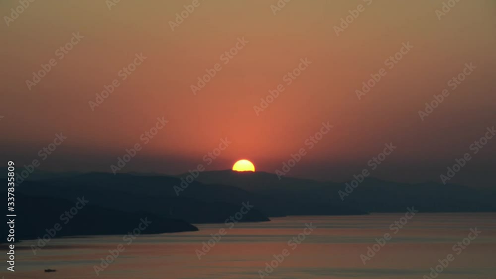 Early dawn over the distant hills. Sunrise behind the vast sea bay, No.3 Early dawn over the distant hills. Sunrise behind the vast sea bay, No.3