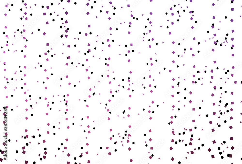 Light Pink vector template with crystals, circles, squares.