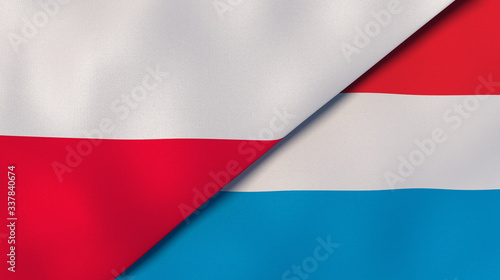 Free Download The flags of Poland and Luxembourg. News, reportage, business background. 3d illustration - GFXLoad