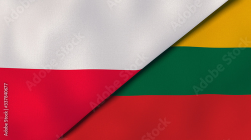 The flags of Poland and Lithuania. News, reportage, business background. 3d illustration Free Download The flags of Poland and Lithuania. News, reportage, business background. 3d illustration - GFXLoad
