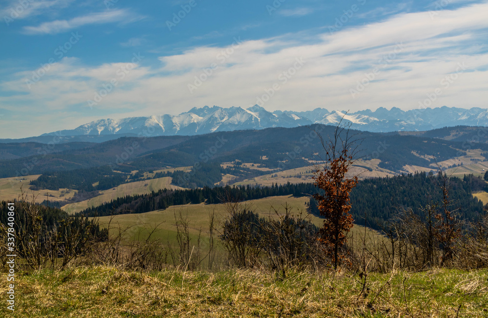 Panorama Tatr z Pienin Spiskich z Góry Żar Panorama Tatr z Pienin Spiskich z Góry Żar