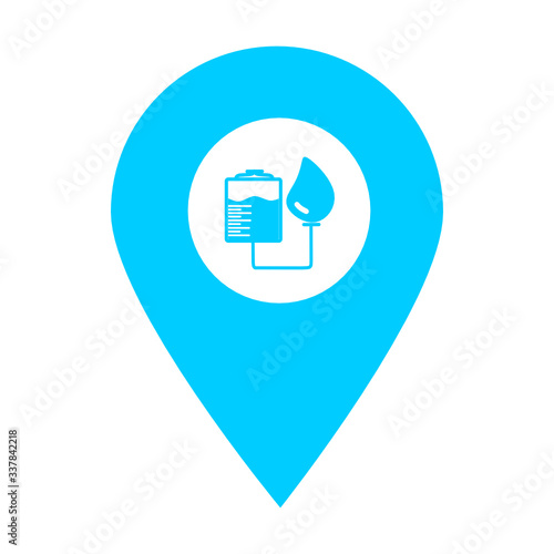 Infusion location map pin icon. Element of map point for mobile concept and web apps. Icon for website design and development, app development. Premium hospital, clinic, pharmacy icon sign