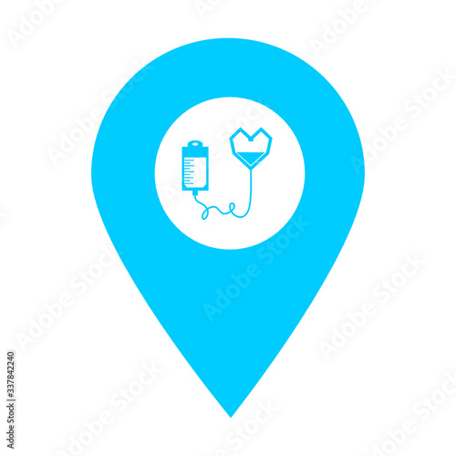 Infusion location map pin icon. Element of map point for mobile concept and web apps. Icon for website design and development, app development. Premium hospital, clinic, pharmacy icon sign