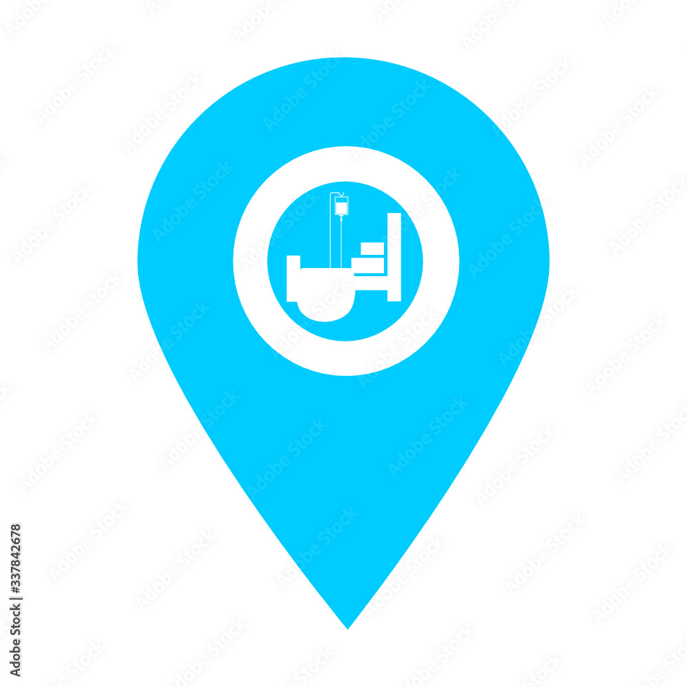 Hospital bed, wheel stretcher store location map pin pointer icon. Element of map point for mobile concept and web apps. Icon for website design and app development. Premium hospital icon sign Hospital bed, wheel stretcher store location map pin pointer icon. Element of map point for mobile concept and web apps. Icon for website design and app development. Premium hospital icon sign