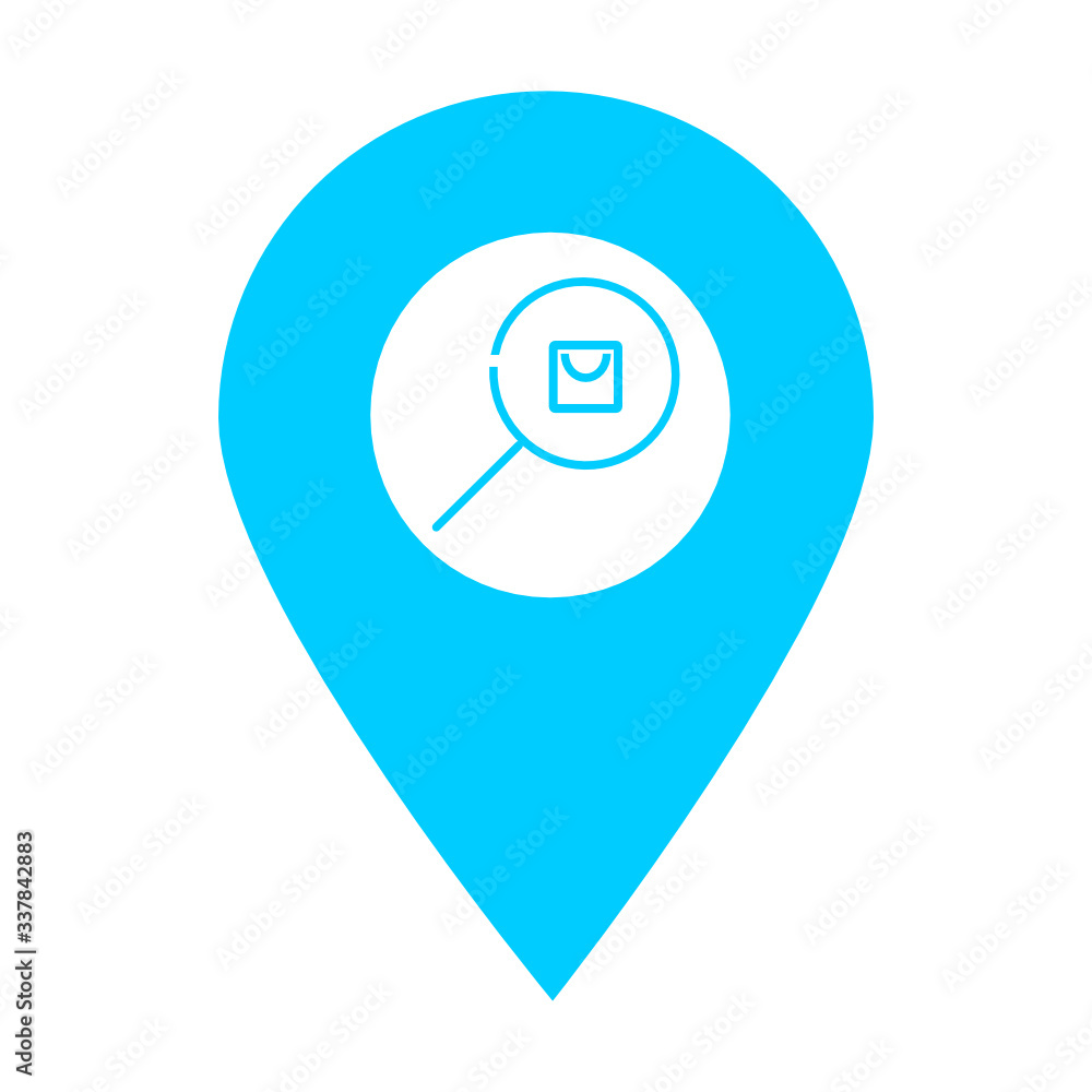 Shopping store location map pin icon. Element of map point for mobile concept and web apps. Icon for website design and development, app development. Premium bag store icon Shopping store location map pin icon. Element of map point for mobile concept and web apps. Icon for website design and development, app development. Premium bag store icon