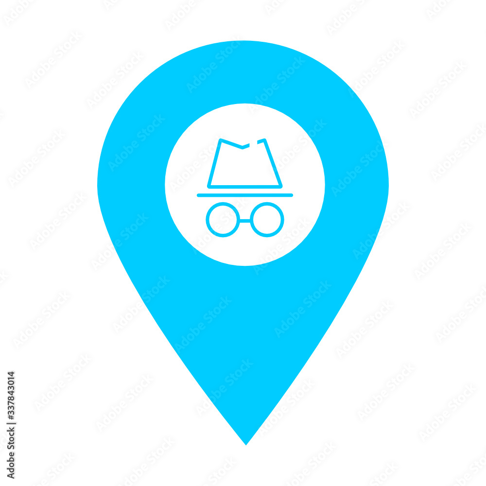 Shopping store location map pin icon. Element of map point for mobile concept and web apps. Icon for website design and development, app development. Premium glasses and hat store icon Shopping store location map pin icon. Element of map point for mobile concept and web apps. Icon for website design and development, app development. Premium glasses and hat store icon