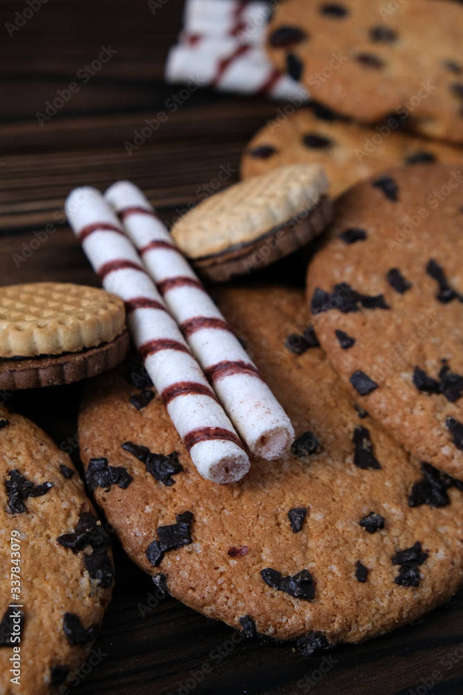 Cookies on dark wood Cookies on dark wood