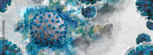 Coronavirus Covid-19 banner artistic illustration