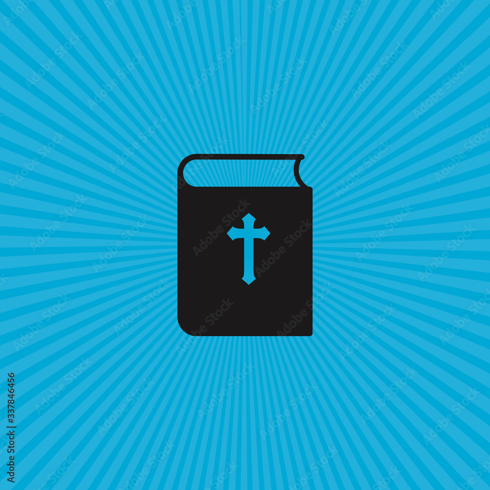 Bible book icon with sun rays. mission, Bible Society. Stock Vector illustration isolated on white background. Bible book icon with sun rays. mission, Bible Society. Stock Vector illustration isolated on white background.