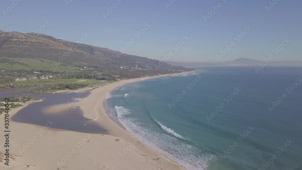 Beautiful Panoramic aerial view over Tarifa Beach , Cadiz , Spain Beautiful Panoramic aerial view over Tarifa Beach , Cadiz , Spain