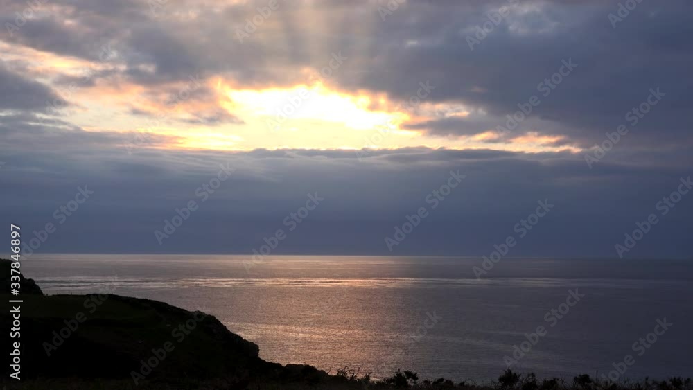 Sunset over the coast of Wales UK 4K Sunset over the coast of Wales UK 4K