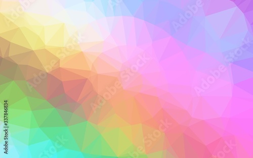 Light Multicolor, Rainbow vector triangle mosaic cover. A vague abstract illustration with gradient. Completely new design for your business.