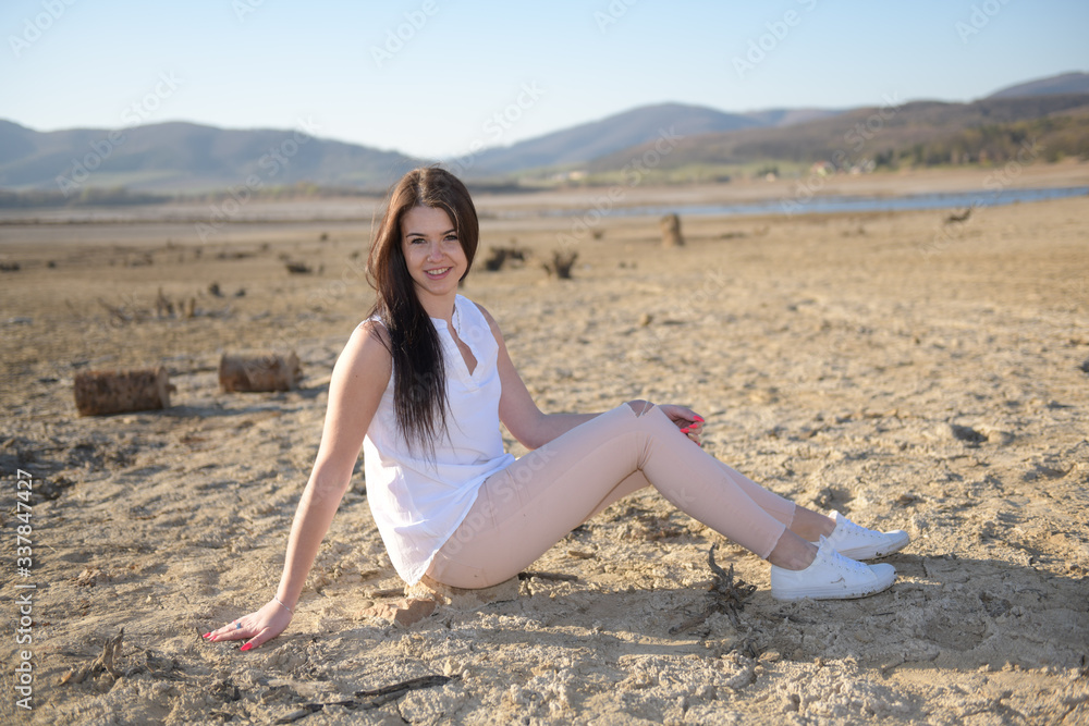 sexy woman in the desert