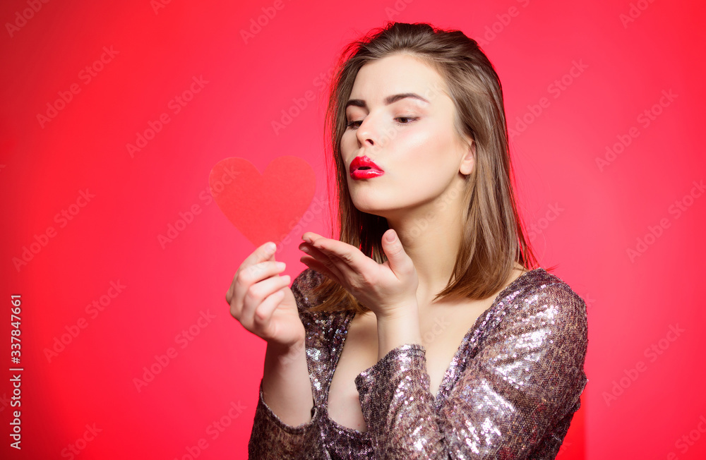 Sweet kiss. Spread romantic mood around. Air kiss. Love you so much. Woman attractive kiss face send love to you. Valentines day and romantic mood. Tender kiss from lovely girl with makeup red lips Sweet kiss. Spread romantic mood around. Air kiss. Love you so much. Woman attractive kiss face send love to you. Valentines day and romantic mood. Tender kiss from lovely girl with makeup red lips