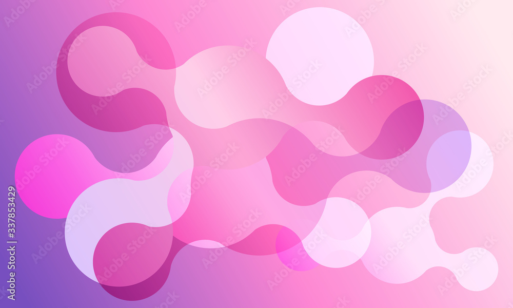 Abstract connected circles vector banner background.