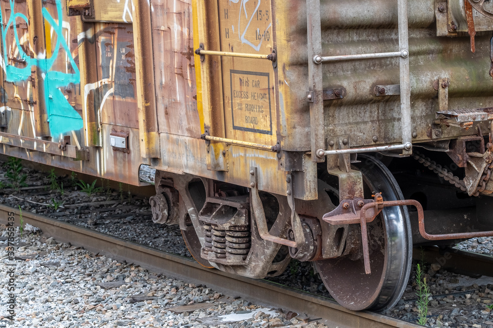 old train car with graffiti