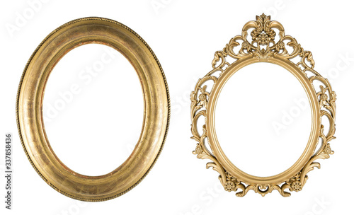 isolated golden antique luxury frame