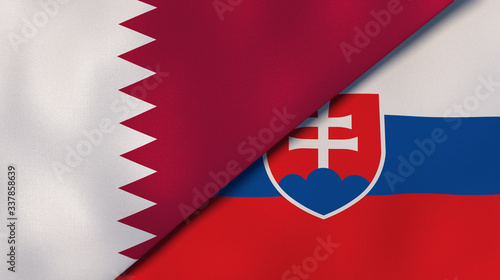 Canvas Print The flags of Qatar and Slovakia