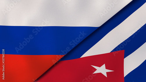 Free Download The flags of Russia and Cuba. News, reportage, business background. 3d illustration - GFXLoad