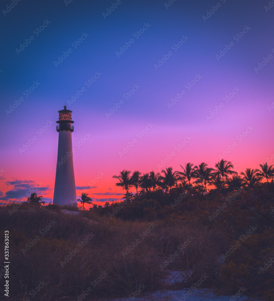 lighthouse sunset coast sea ciel ocean beach florida architecture tower cloud dusk colors water landscape summer nautical