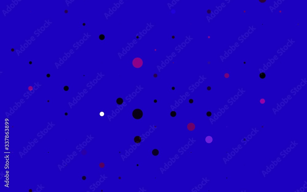 Light Purple vector backdrop with dots. Blurred decorative design in abstract style with bubbles. Pattern for ads, leaflets.