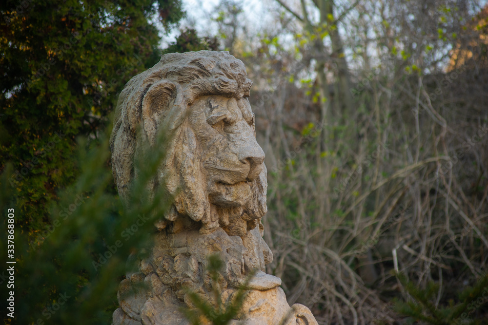 lion statue in the park