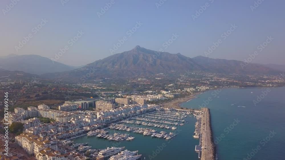 Drone view of Banus Bay Drone view of Banus Bay