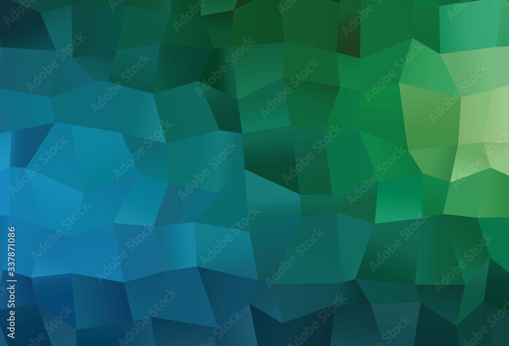Fototapeta premium Dark Blue, Green vector triangle mosaic template.