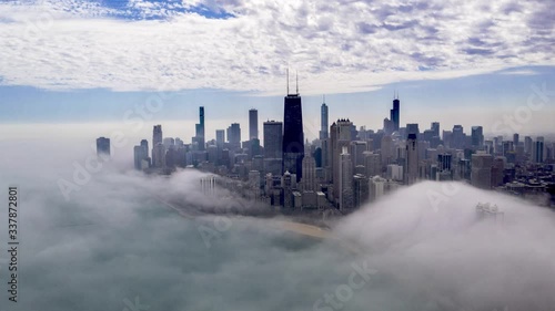 Chicago Under the Clouds - Aerial Hyper Lapse photo