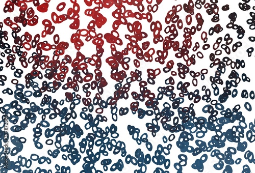 Dark Blue  Red vector background with bubbles.