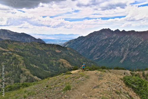 Ridge Trail at Snowbird, Utah looking at Red Baldy