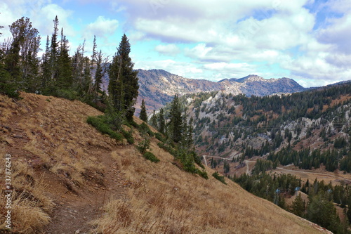 Hiking in Wasatch Mountains in late Fall