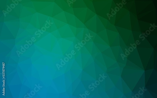 Dark Blue  Green vector polygon abstract backdrop. Colorful abstract illustration with gradient. Textured pattern for background.