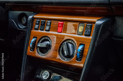 
interior of a classic old car