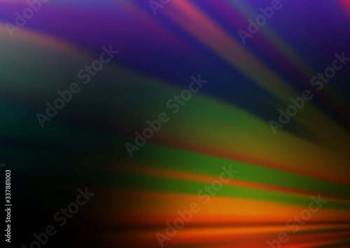 Dark Multicolor, Rainbow vector pattern with narrow lines. Modern geometrical abstract illustration with staves. Smart design for your business advert.