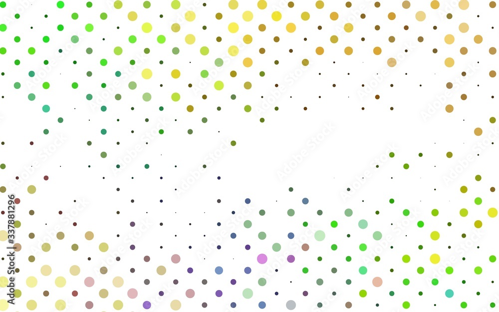 Light Multicolor, Rainbow vector backdrop with dots. Beautiful colored illustration with blurred circles in nature style. Pattern for beautiful websites.
