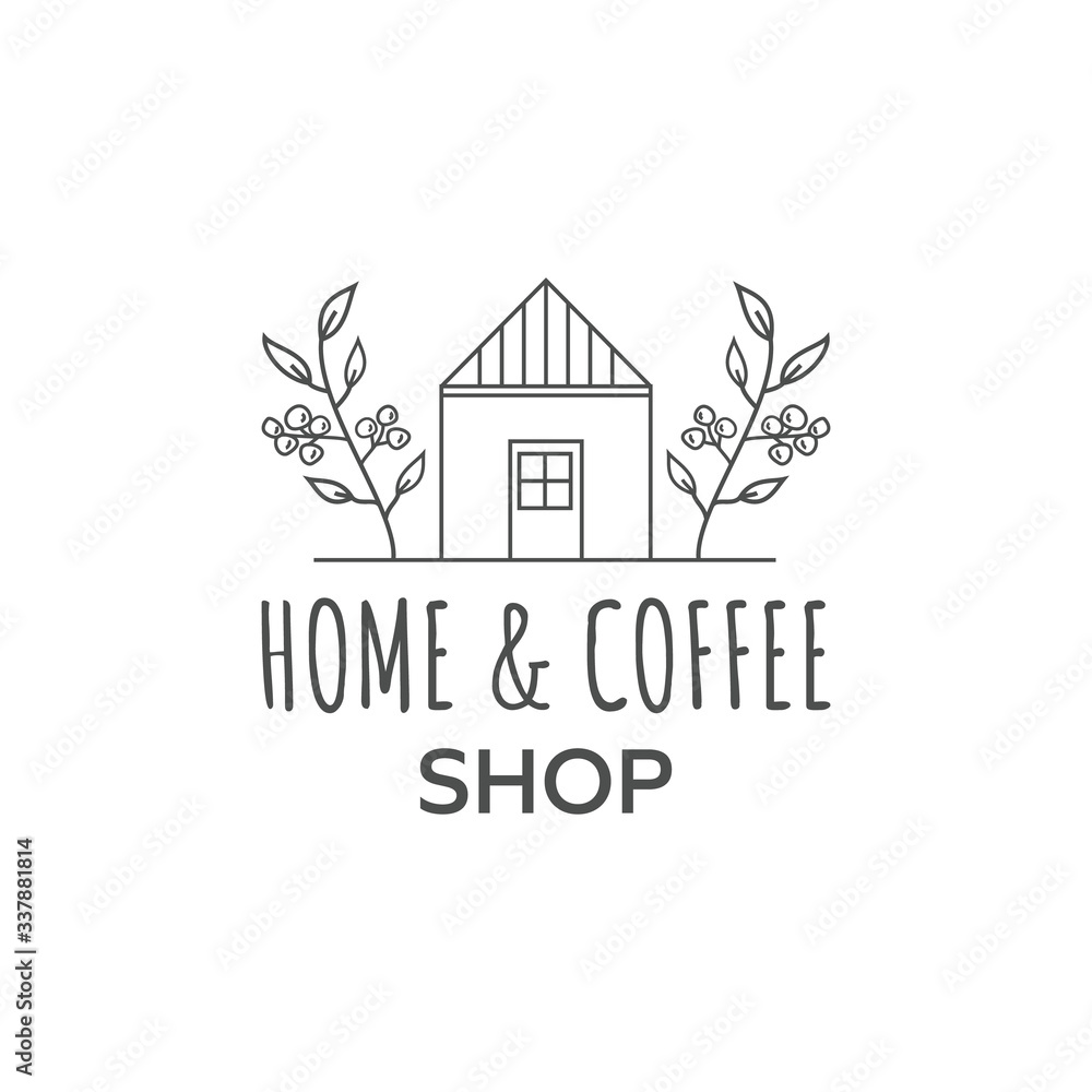 Home Coffee Symbol Logo vector For Cafe Business Industry