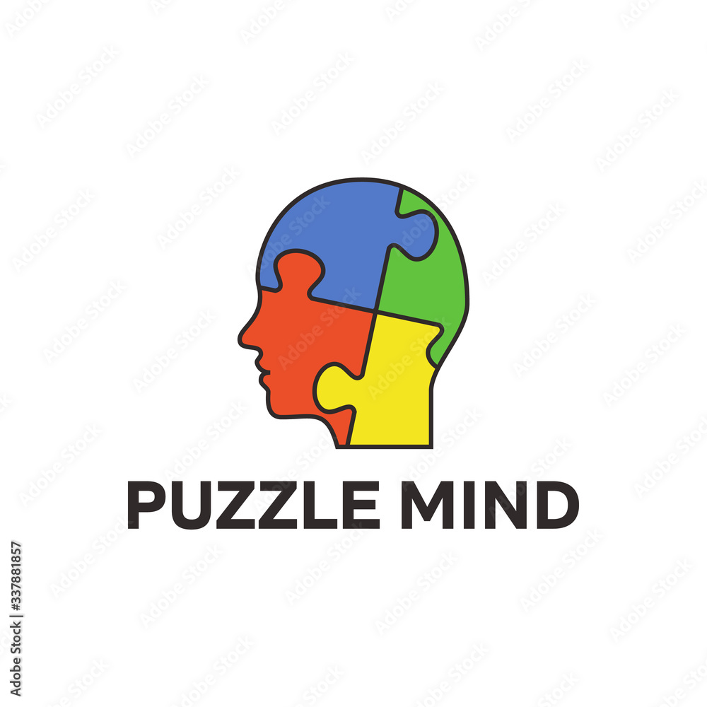 Puzzle Mind Head Modern Logo Design Industry Vector Icon Puzzle Mind Head Modern Logo Design Industry Vector Icon