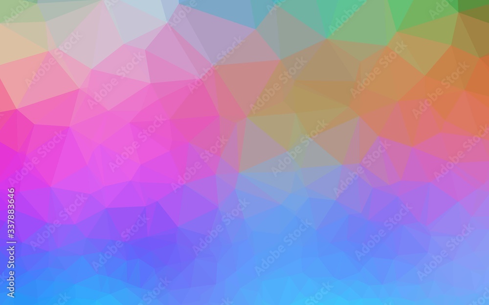 Light Multicolor, Rainbow vector triangle mosaic cover. Modern geometrical abstract illustration with gradient. New texture for your design.