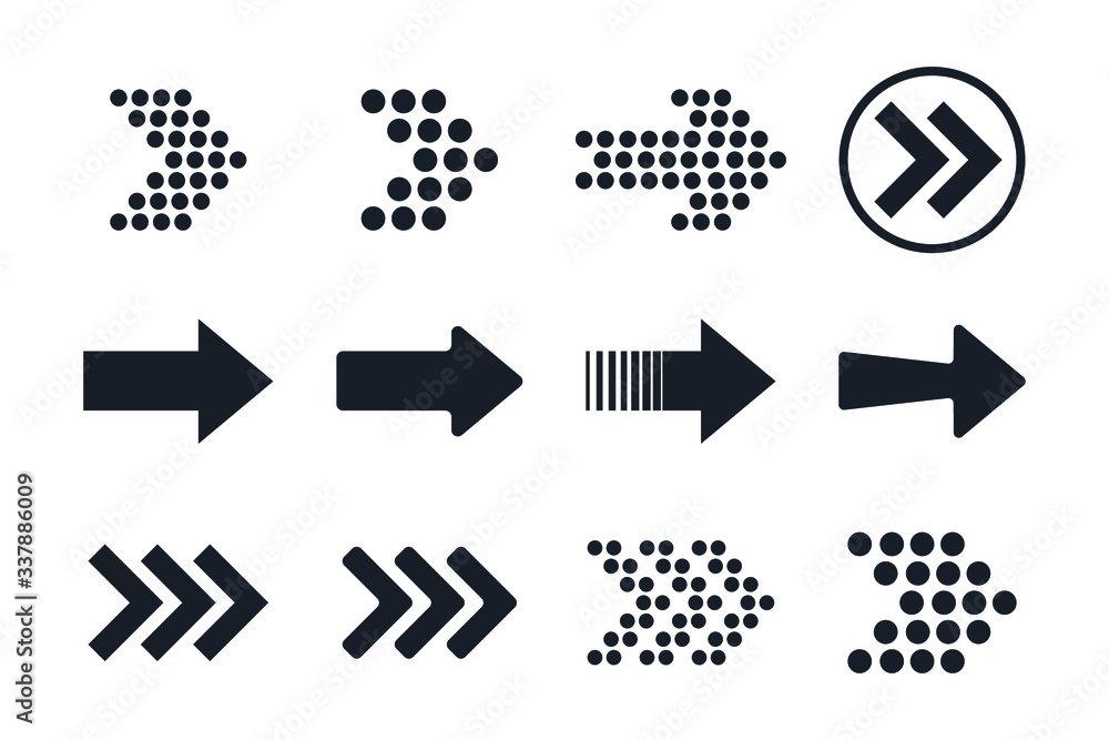 Arrows set icons. Arrow vector collection. Cursor. Modern simple arrows symbol Vector illustration Arrows set icons. Arrow vector collection. Cursor. Modern simple arrows symbol Vector illustration