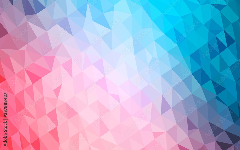 Light Blue, Red vector polygonal background. Colorful illustration in abstract style with gradient. Template for your brand book.