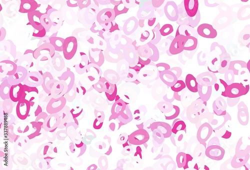 Light Pink vector template with circles.