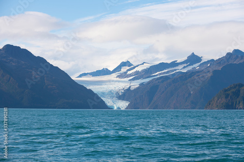 Holgate Glacier on Aialik Bay in Kenai Fjords National Park in Sep. 2019 near Seward  Alaska AK  USA.